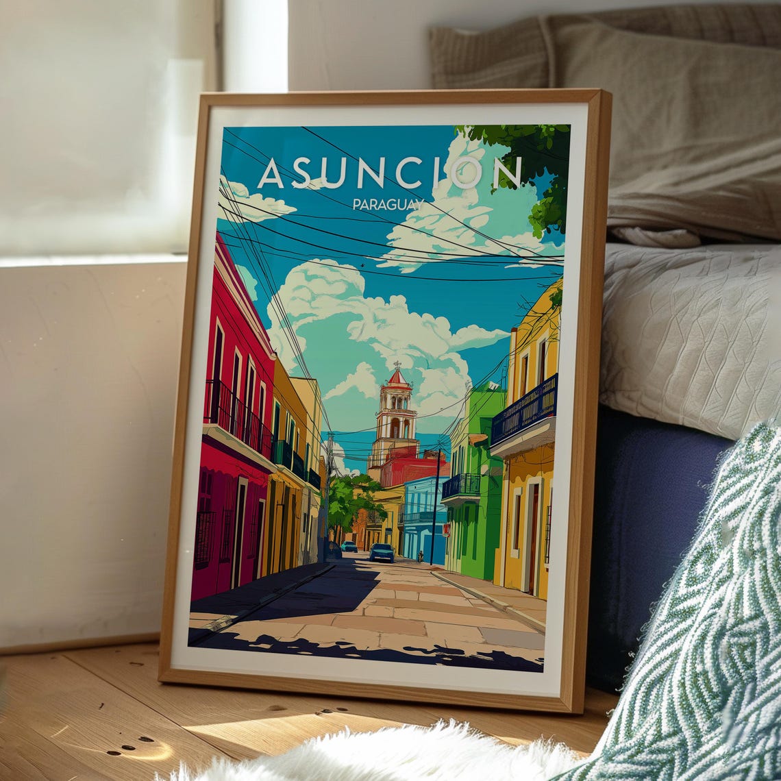 Asuncion Poster Paraguay Art Travel Print Wall Backpacking South America - Image 3