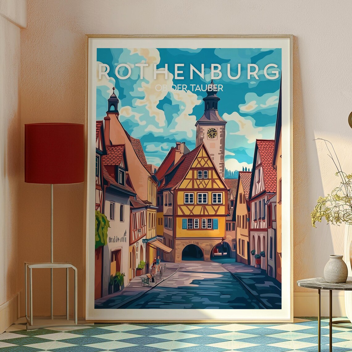 Rothenburg Germany Medieval Old Town Cobblestone Street Poster - Image 2