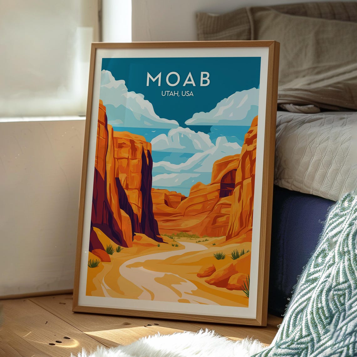 Moab Utah USA Desert Canyon Sandstone Cliffs Adventure Travel Poster - Image 3