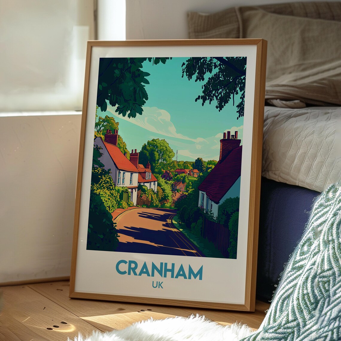 Cranham UK Cotswolds Village Lane Cottages Countryside Travel Poster - Image 3