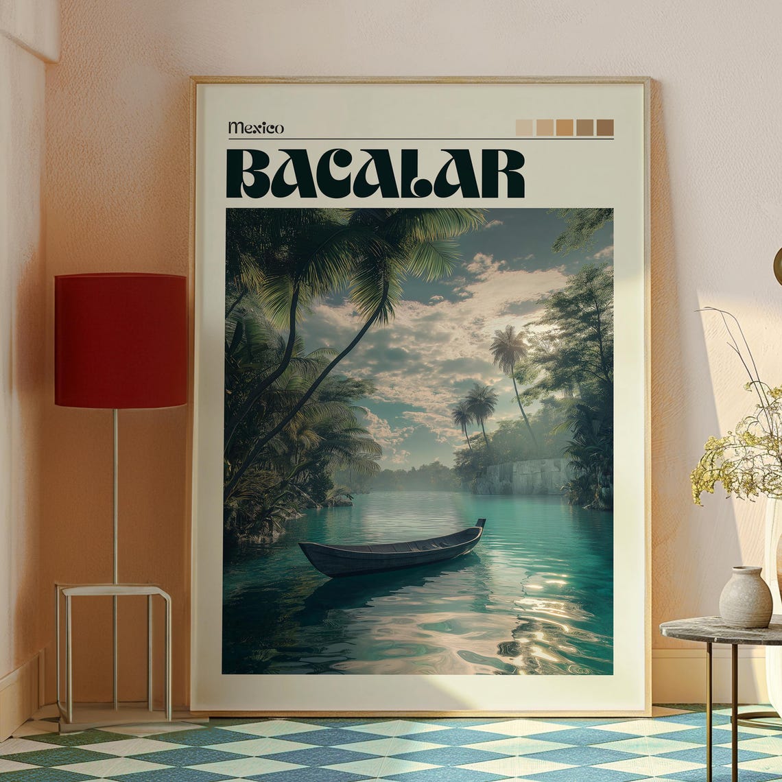 Bacalar Print Mexico Wall Art Beach Poster Travel Lake - Image 2
