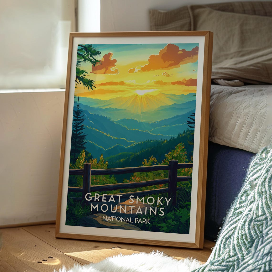Great Smoky Mountains National Park Blue Ridge Sunrise Poster - Image 3