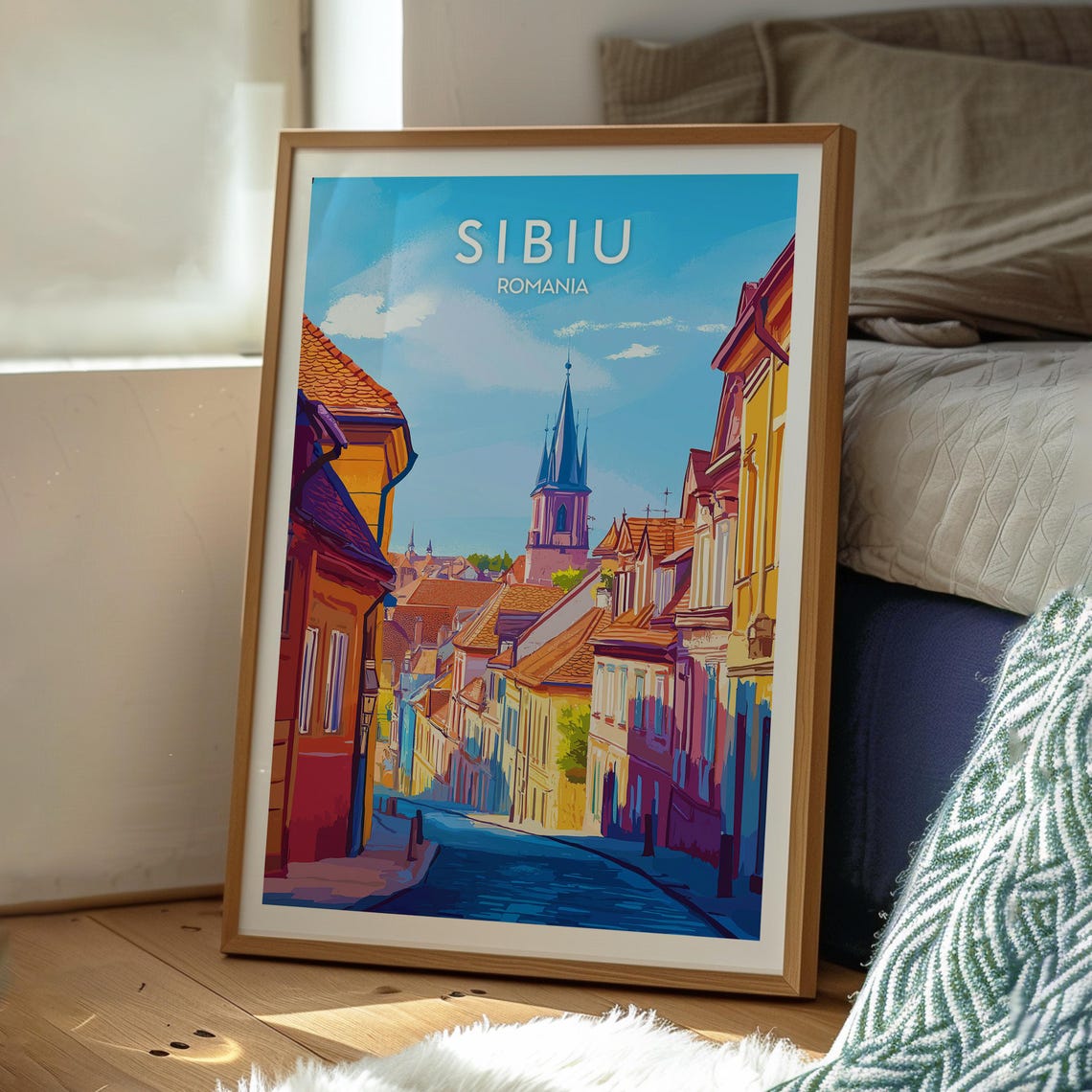 Sibiu Travel Poster, Romania City Art Print - Image 3