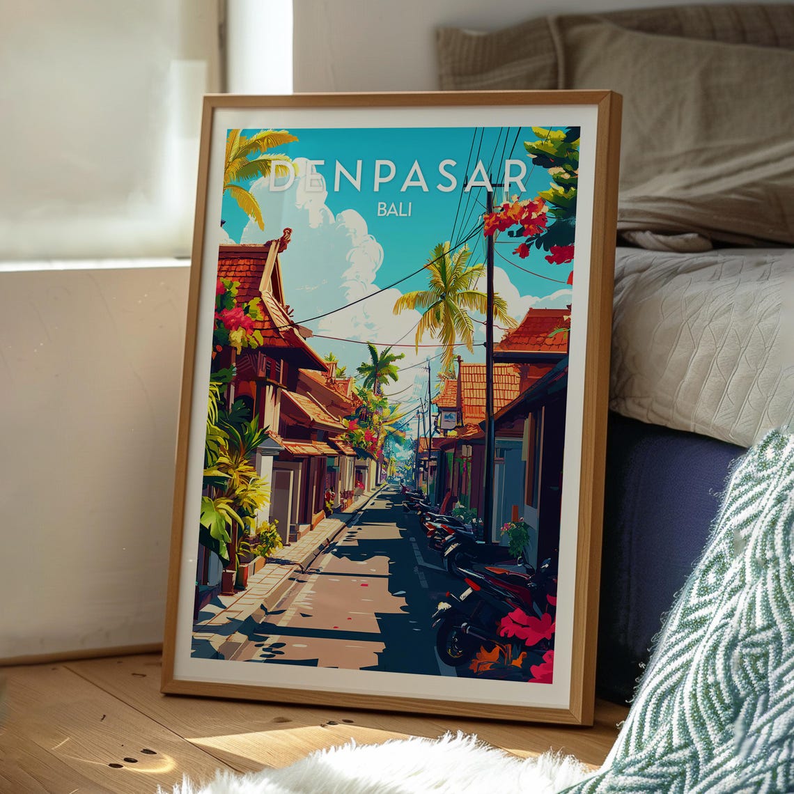 Denpasar Travel Print Bali Wall Art Beach Poster Backpacking Gift For Traveller - Image 3