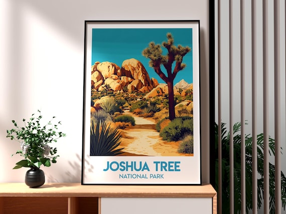 Joshua Tree National Park Desert Rocks Yucca Tree Travel Poster