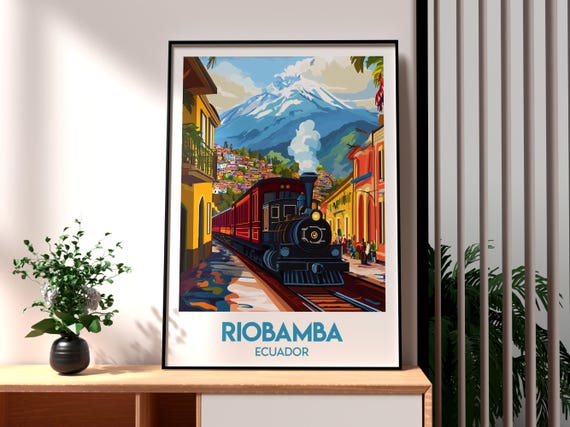 Riobamba Poster Ecuador Art Travel Print Wall Backpacking South America