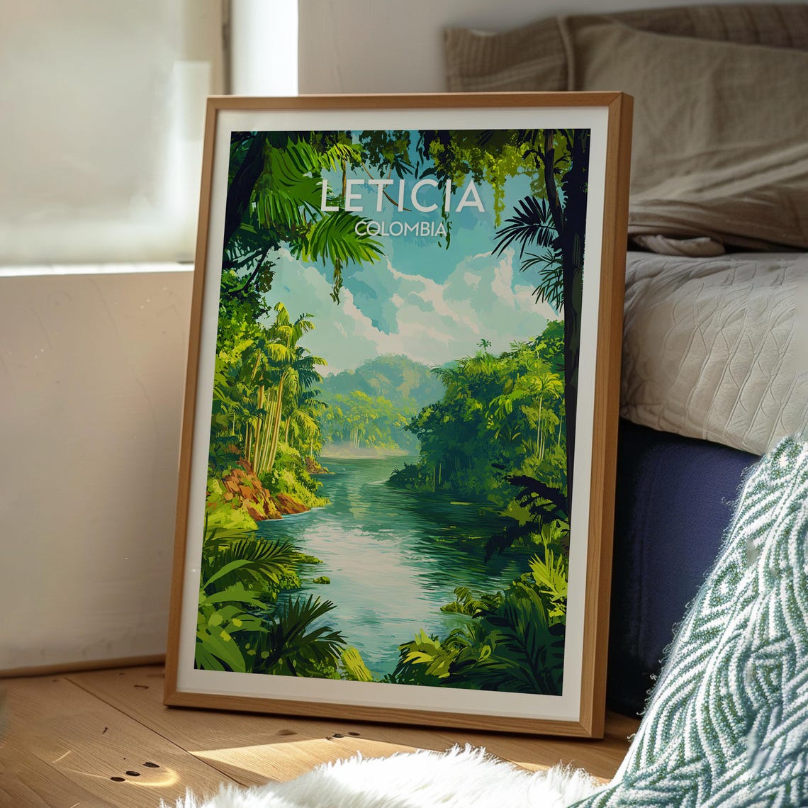 Leticia Poster Amazon River Colombia Travel Print Wall Art Backpacking South America - Image 3