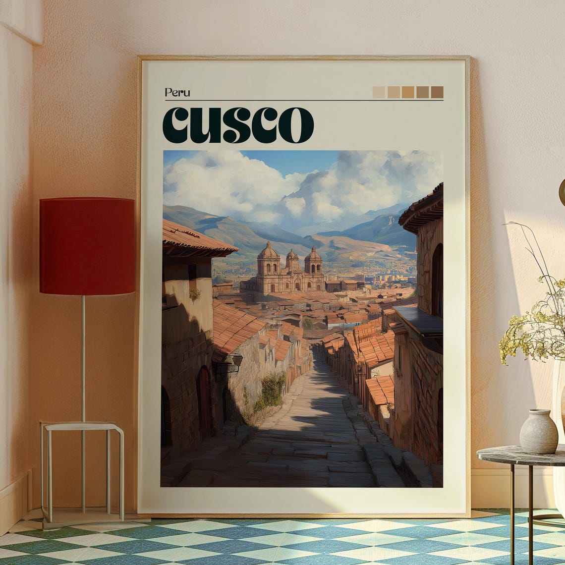 Cusco Peru Inca Colonial Street Andes Mountain Town Travel Poster - Image 2