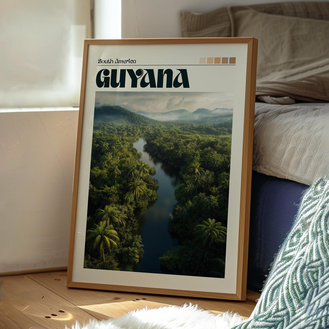 Guyana Poster Art Travel Print Wall Georgetown Backpacking South America - Image 3