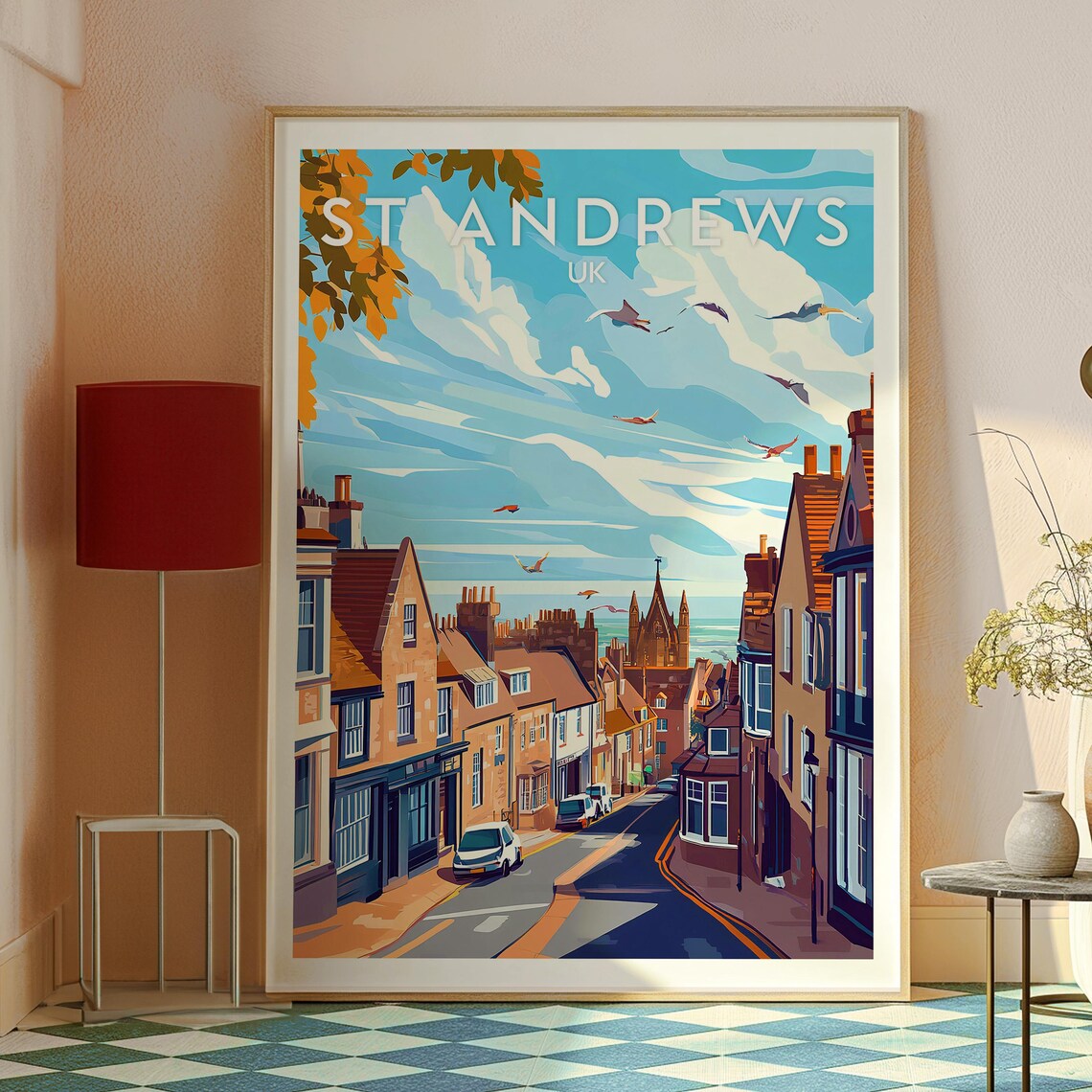 St Andrews Scotland Historic Seaside Town Street Retro Uk Poster - Image 2