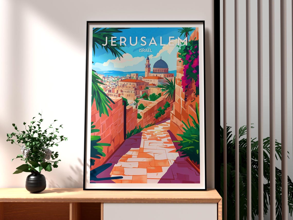Jerusalem Israel Old City Dome Steps Ancient Stone Lane Poster