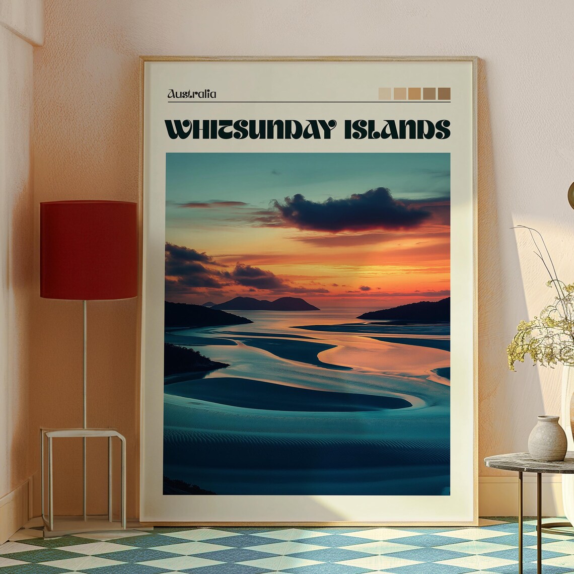 Whitsunday Islands Australia Sunset Beach Waves Travel Poster - Image 2