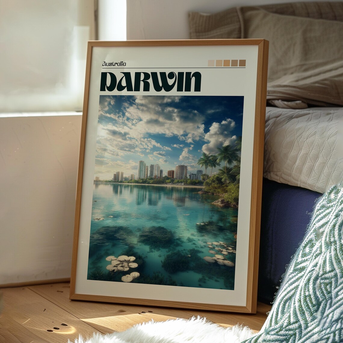 Darwin Australia Waterfront Skyline Turquoise Bay Travel Poster - Image 3