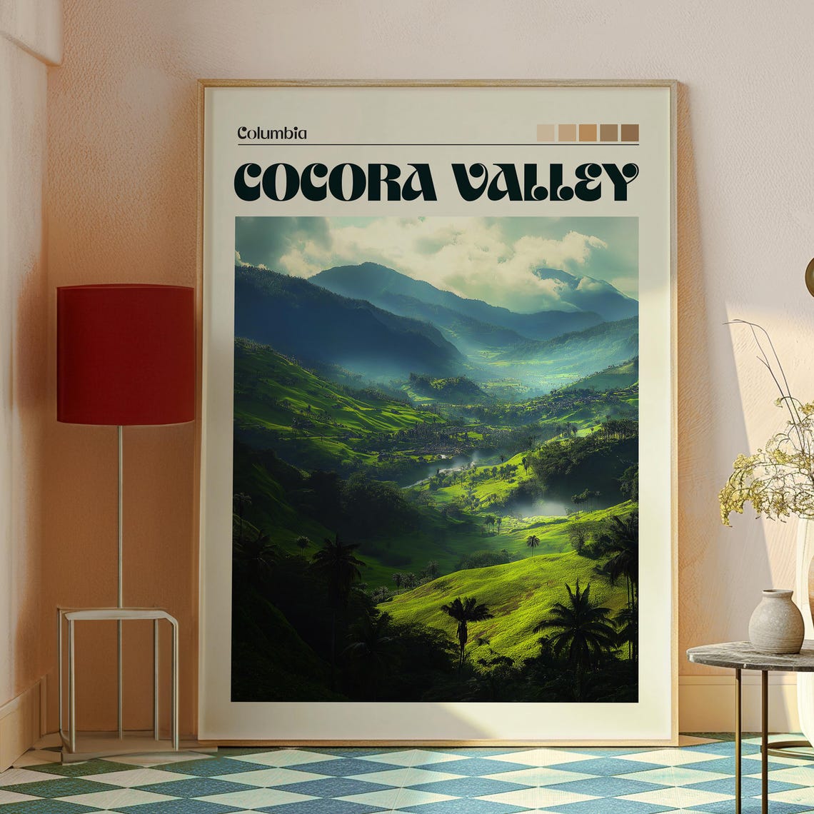 Cocora Valley Poster Art Colombia Travel Print Wall Backpacking South America - Image 2