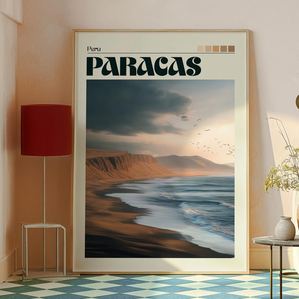 Paracas Poster Art Peru Travel Print Wall Backpacking South America - Image 2