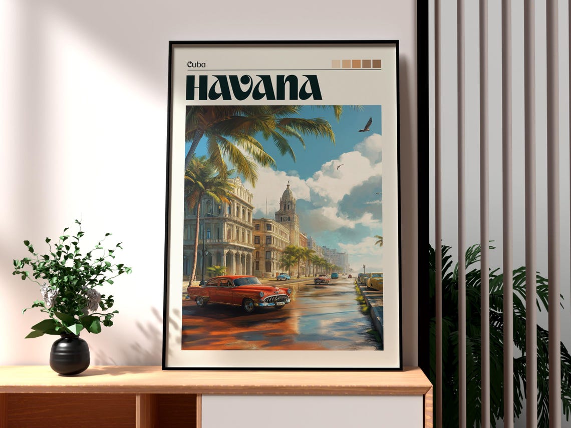 Havana Travel Print Wall Art Poster La Habana Cuban