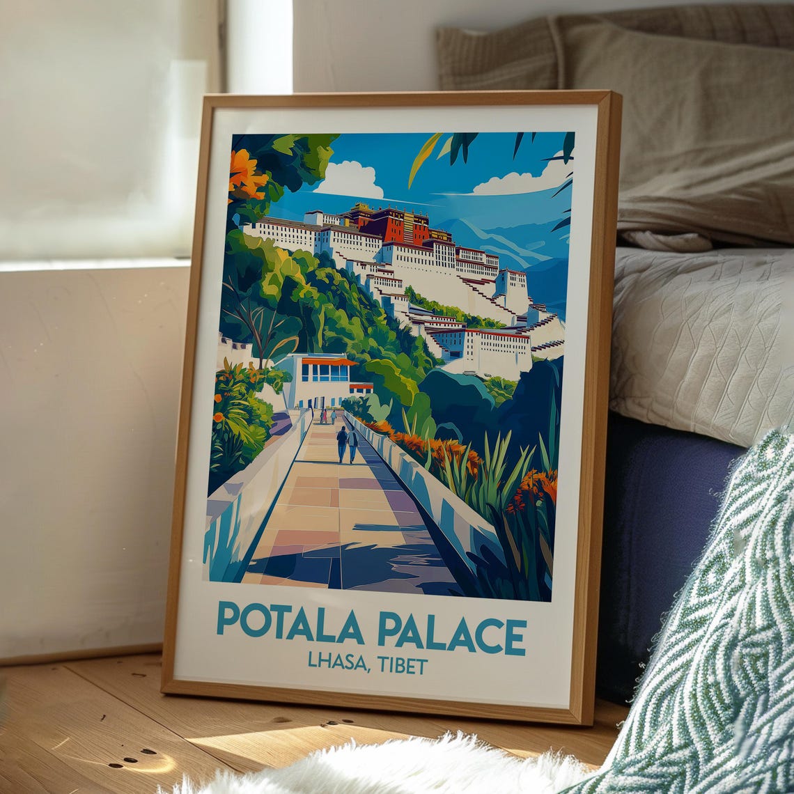 Potala Palace Lhasa Tibet Sacred Landmark Retro Travel Art Poster - Image 3
