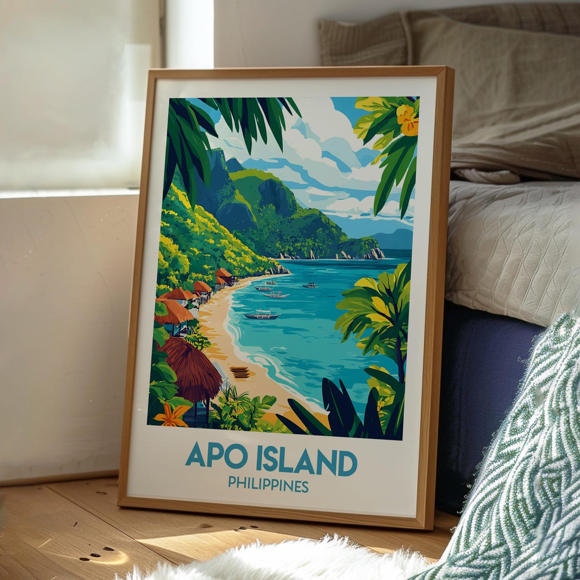 Apo Island Philippines Tropical Beach Lagoon Coastline Poster - Image 3