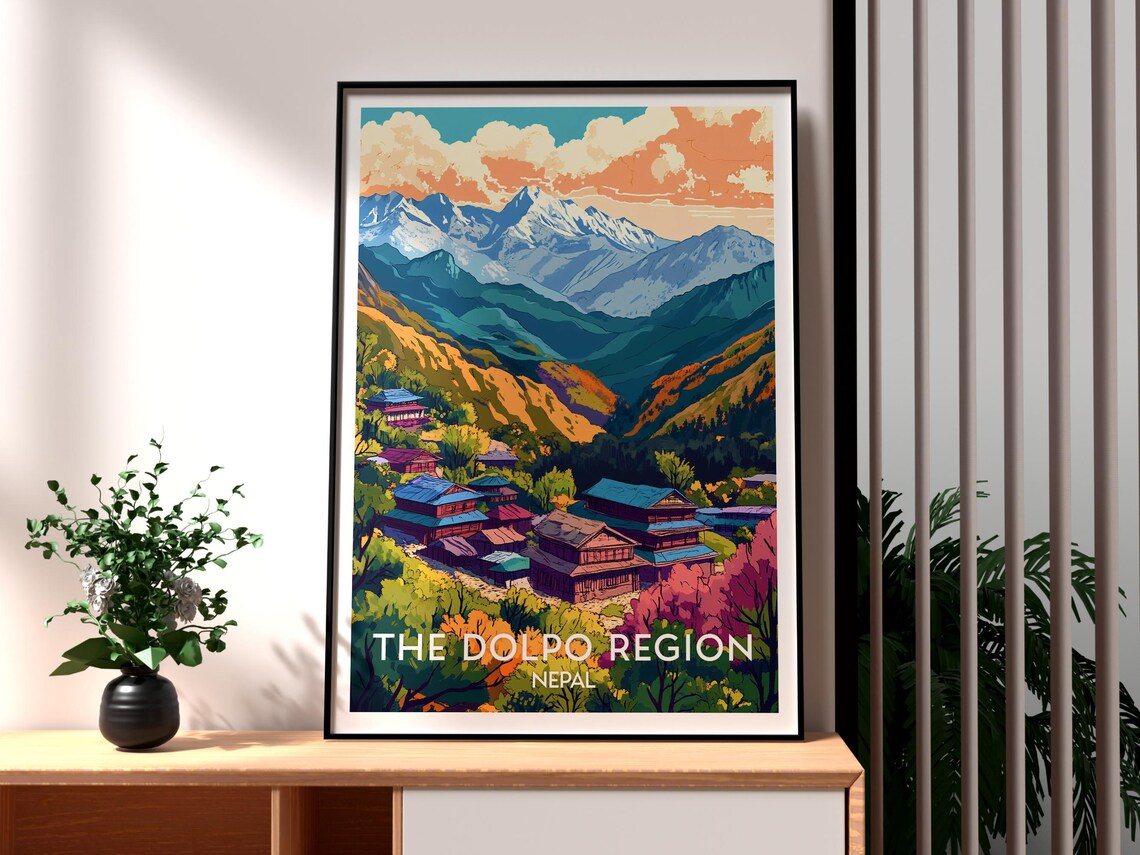 Dolpo Region Nepal Himalayan Mountain Village Autumn Travel Poster