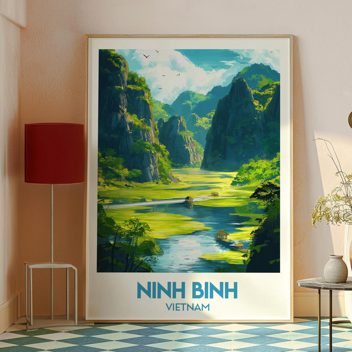 Ninh Binh Print Vietnam Wall Art Poster Travel Backpacking Mountains Viet - Image 2