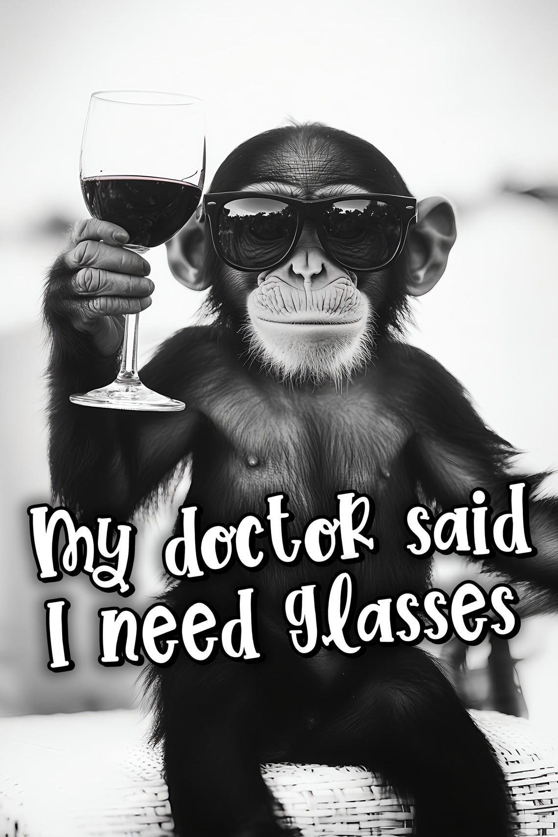 Monkey With Sunglasses My Doctor Said I Need Glasses Funny Wall Art - Image 2