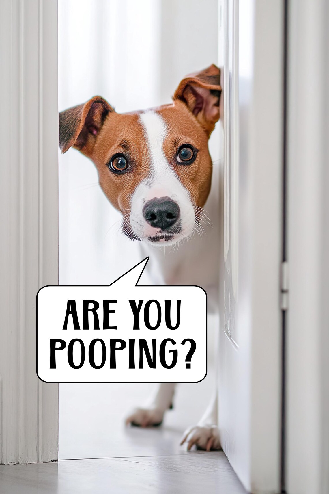 Are You Pooping Dog Funny Bathroom Art Print - Image 2