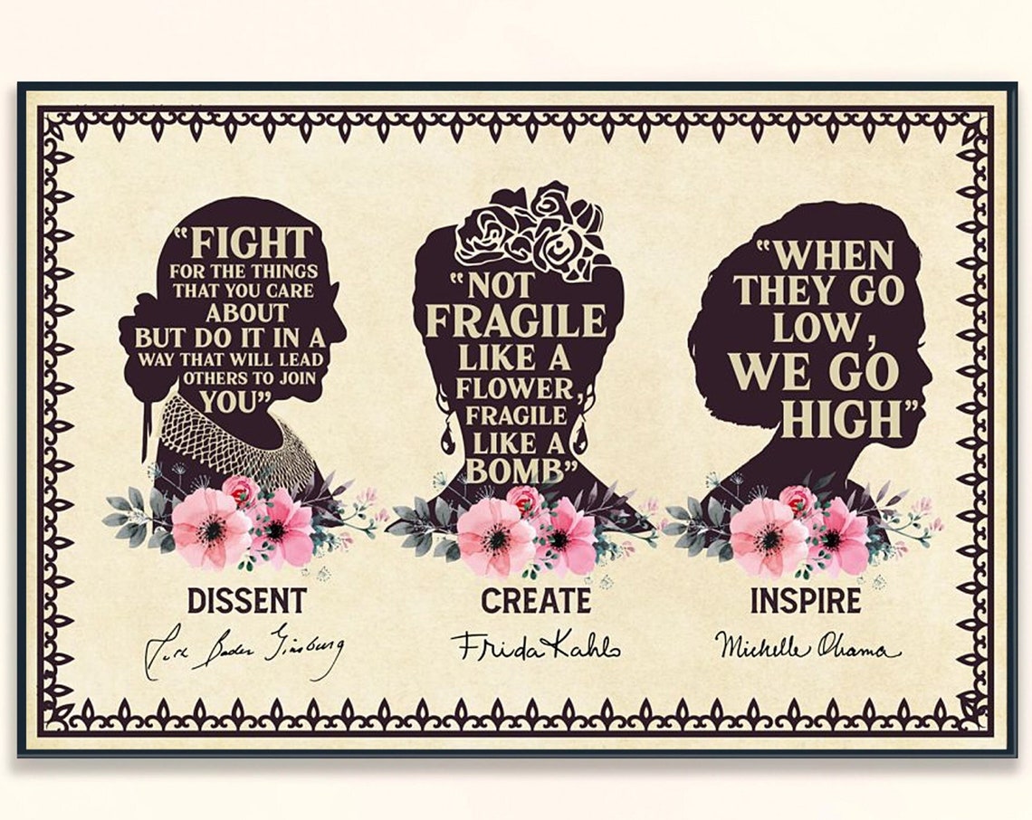 Be Strong Be Brave Letter Women In History Poster Feminist Print Empowering Women Strong Women Vintage Women Speak Womens Rights