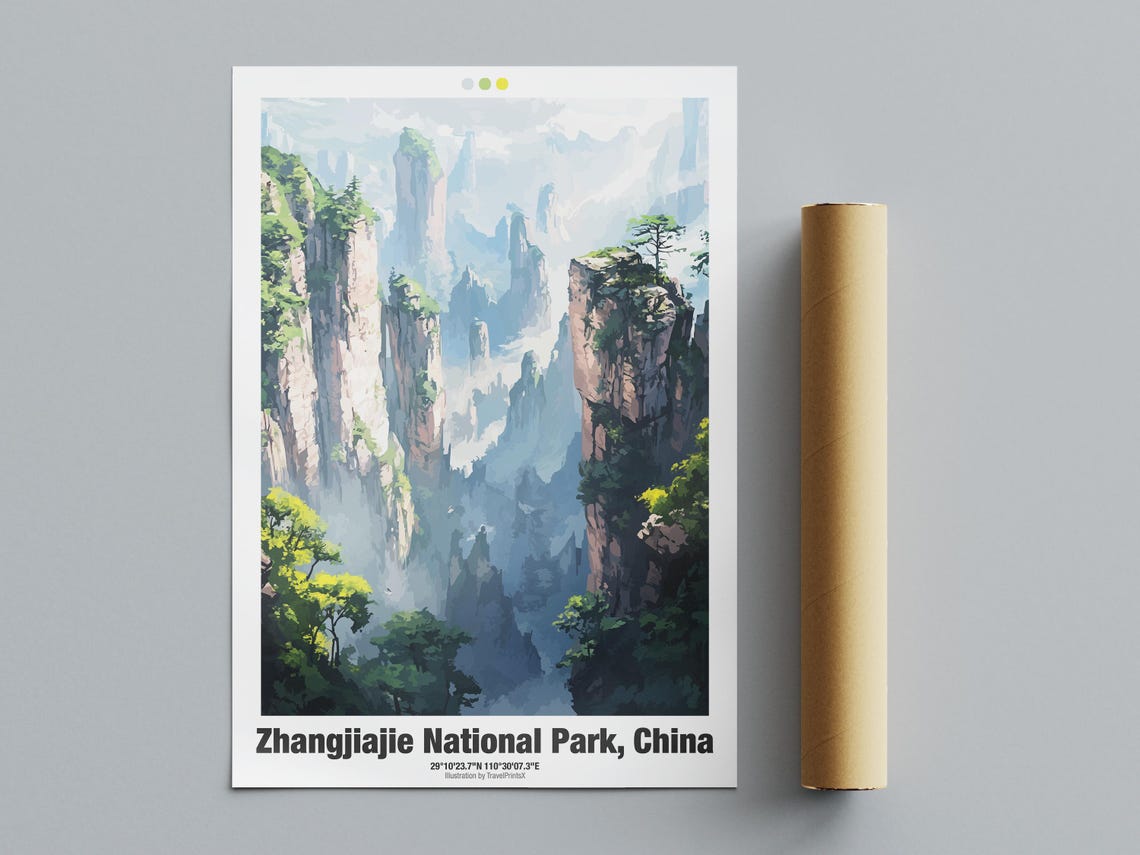 Zhangjiajie Poster Zhangjiajie National Park Poster China National Park Poster China Travel Poster - Image 4