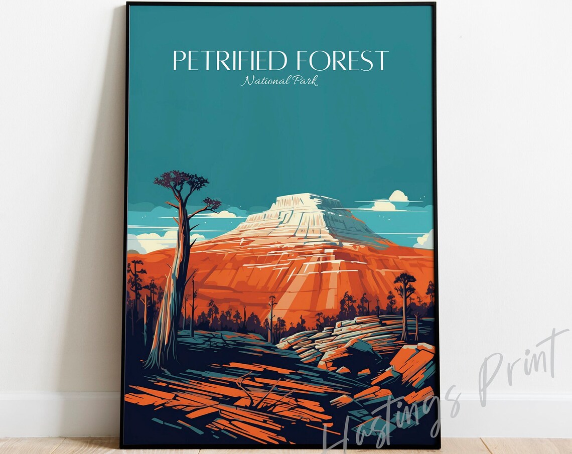 Petrified Forest National Park Arizona Desert Vintage Travel Poster