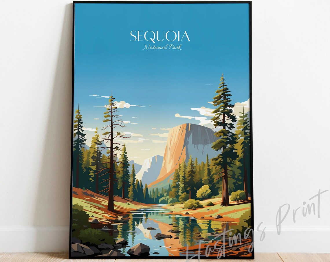 Sequoia National Park Vintage Travel Poster