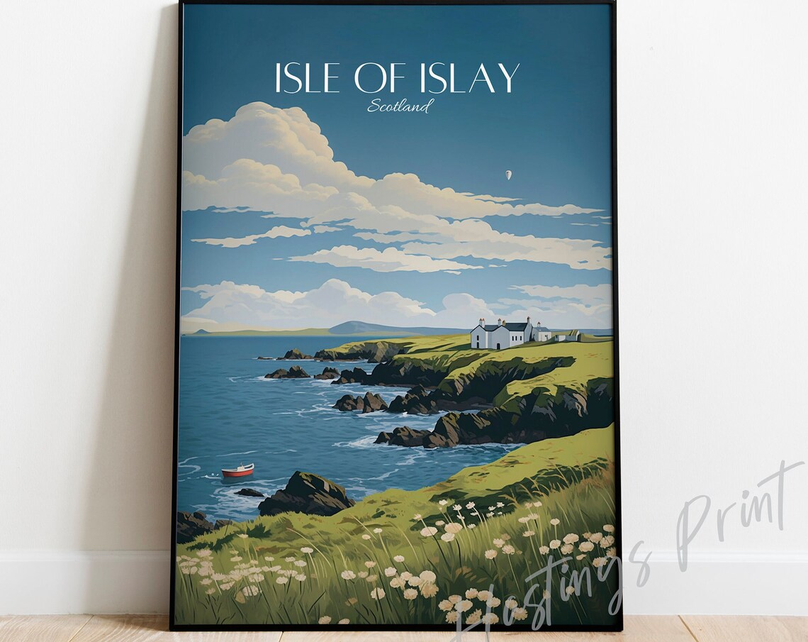 Isle Of Islay Scotland Travel Poster Vintage Art Print
