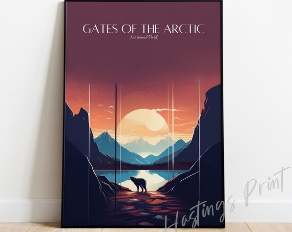 Gates Of The Arctic National Park Alaska Aurora Vintage Poster