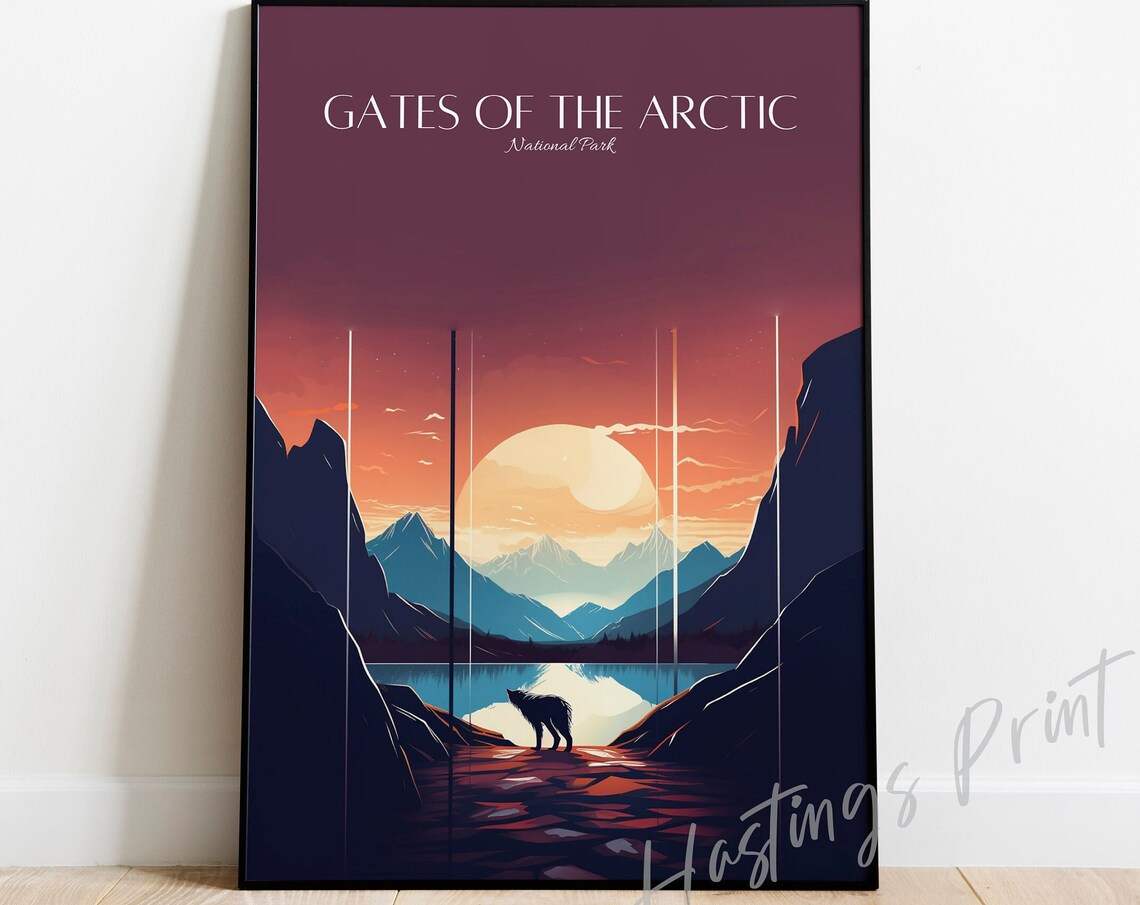 Gates Of The Arctic National Park Alaska Aurora Vintage Poster