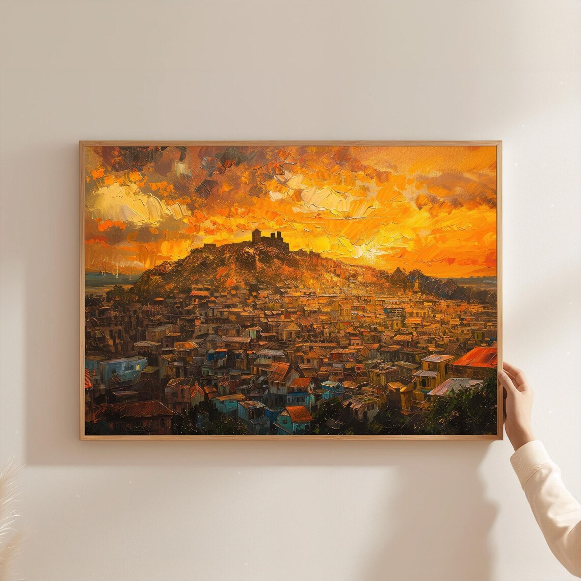 Antananarivo Madagascar Sunset Cityscape Oil Painting Wall Art