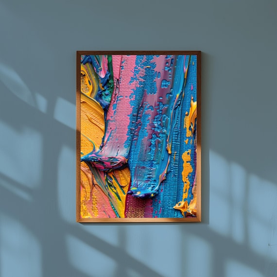 Abstract Brushstroke Painting Print Modern Minimalist Wall Art