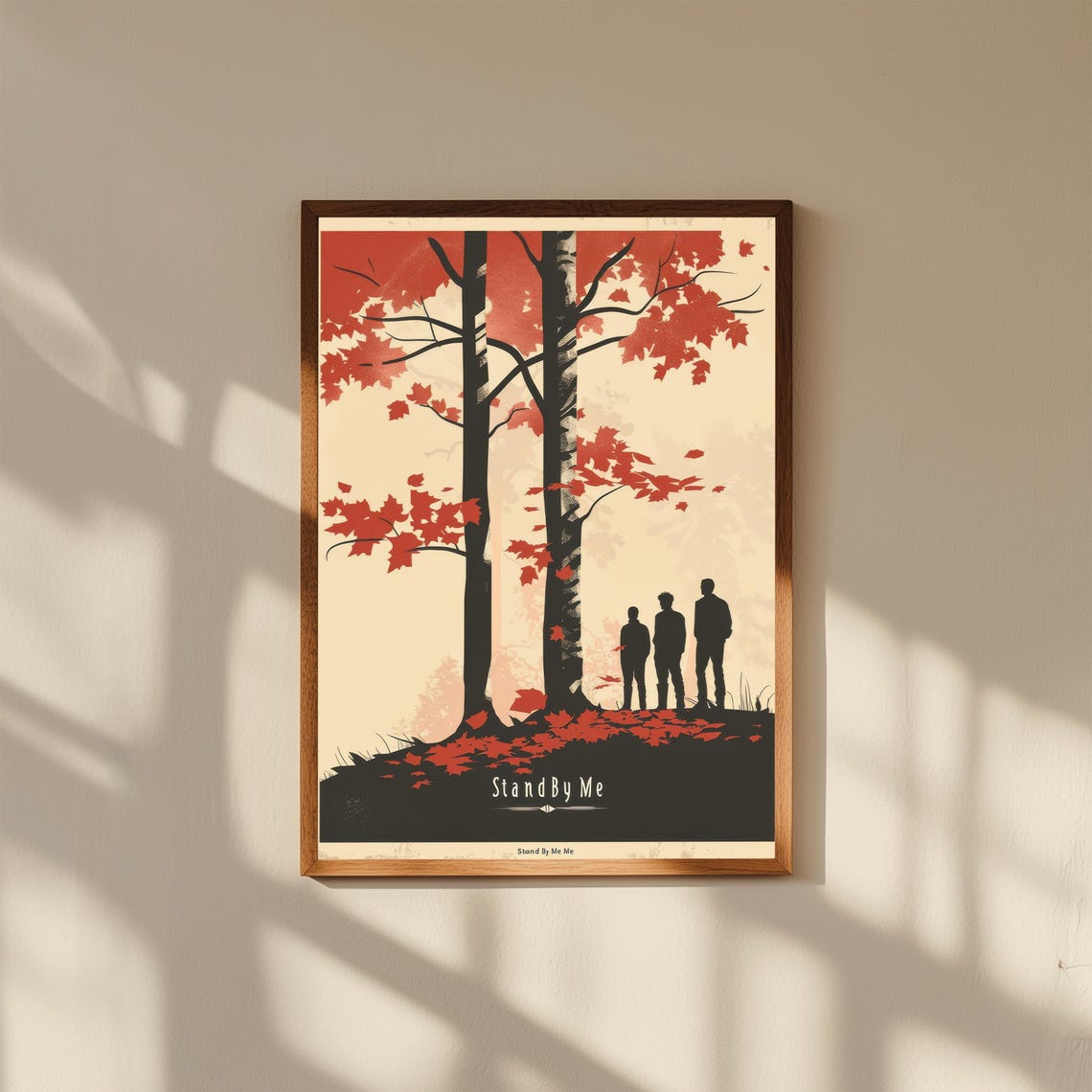 Stand By Me Movie Minimalist Four Boys Red Birch Trees Film Poster