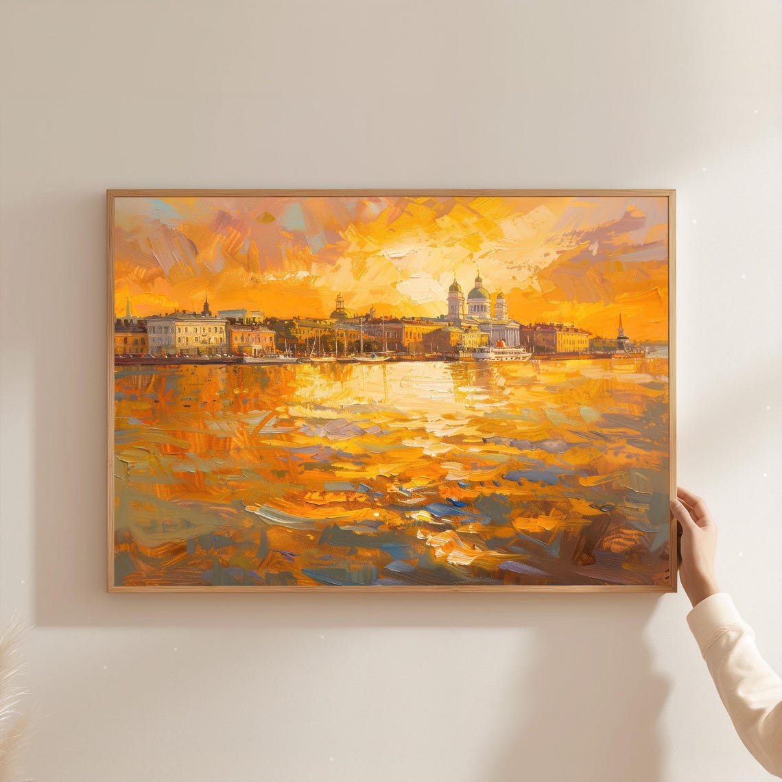 Helsinki Sunset Art Print Finland Cathedral Waterfront Cityscape