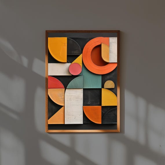 Geometric Abstract Relief Wall Art Modern 3d Textured Minimalist Sculpture Print Architectural Decor