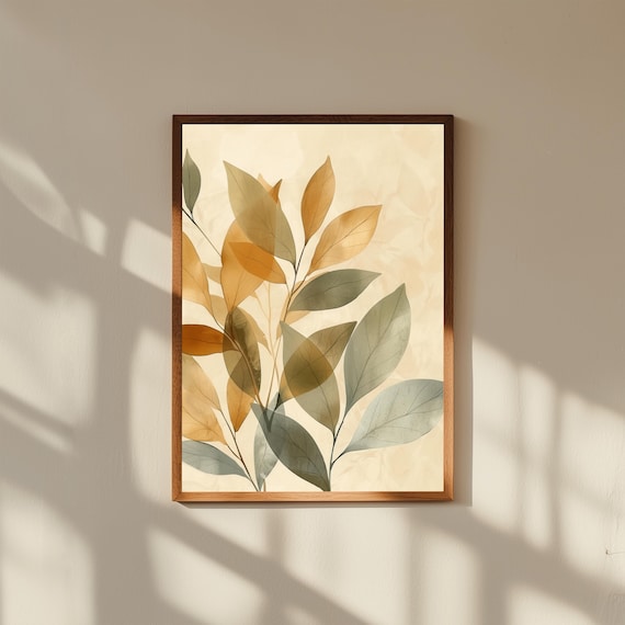 Abstract Botanical Print Modern Floral Fine Art Decor