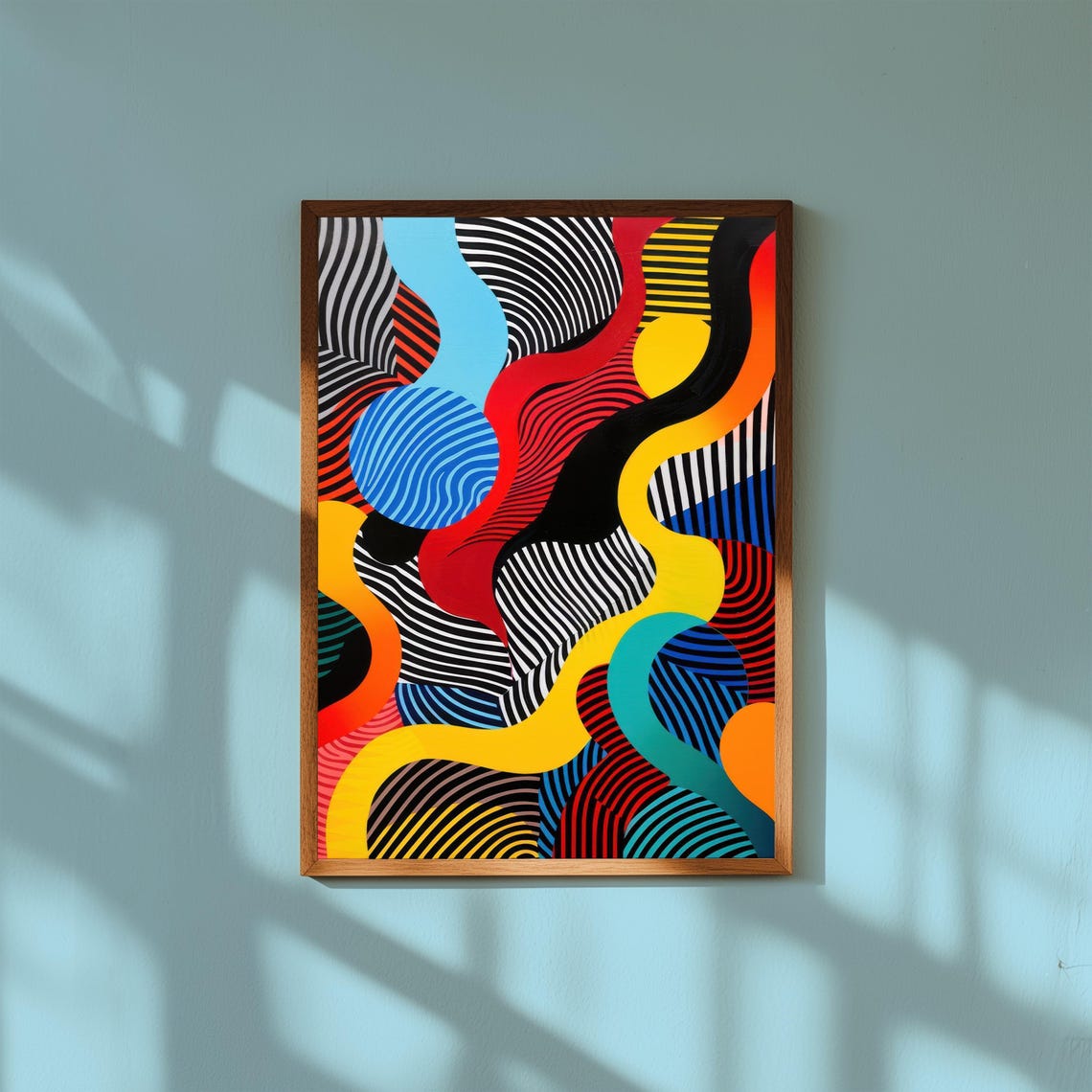 Bold Retro Pop Colorful Op Art Optical Illusion Stripe Wall Art