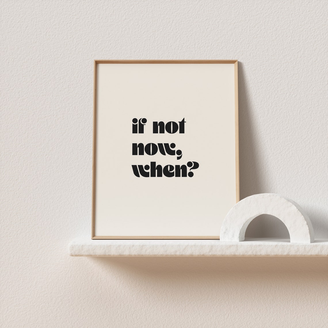 If Not Now When Motivational Quote Poster in Bold Retro Type - Image 2