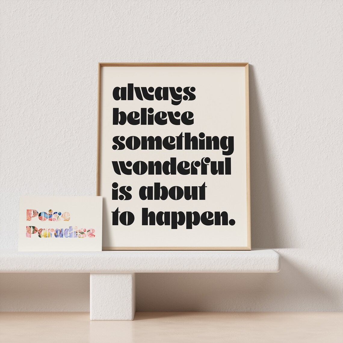 Always Believe Something Wonderful Retro Groovy Quote Poster - Image 4