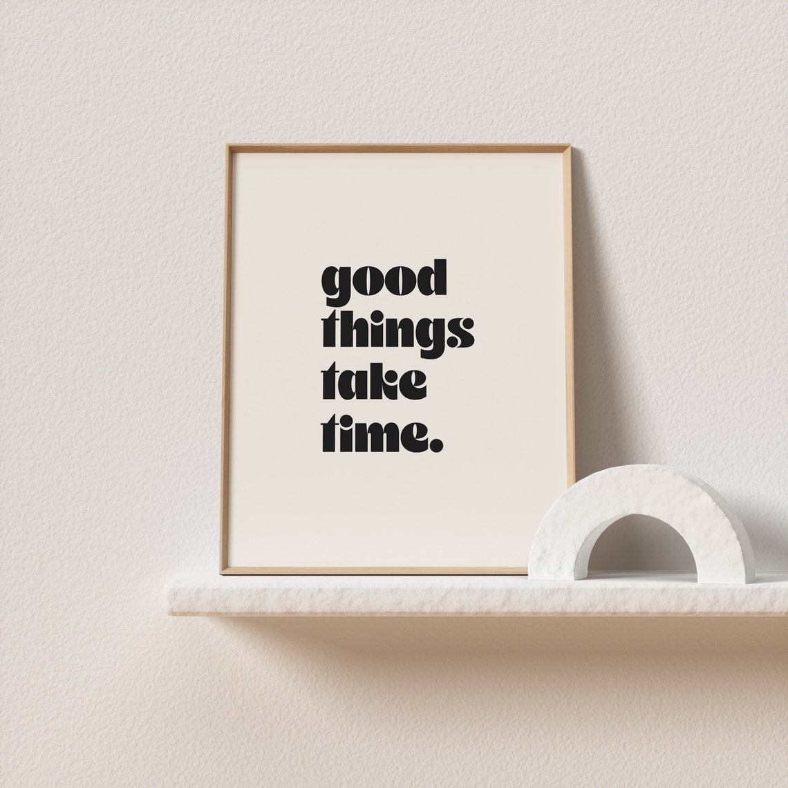 Good Things Take Time Minimal Quote Poster in Black Typography - Image 2