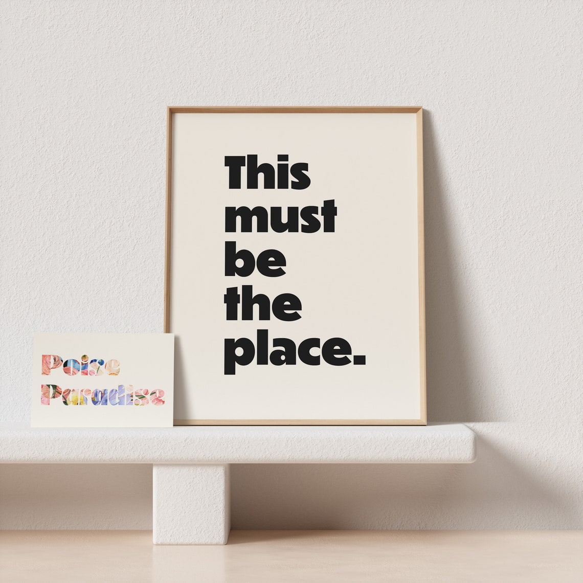 This Must Be The Place Bold Black Cream Typography Poster New Home - Image 4