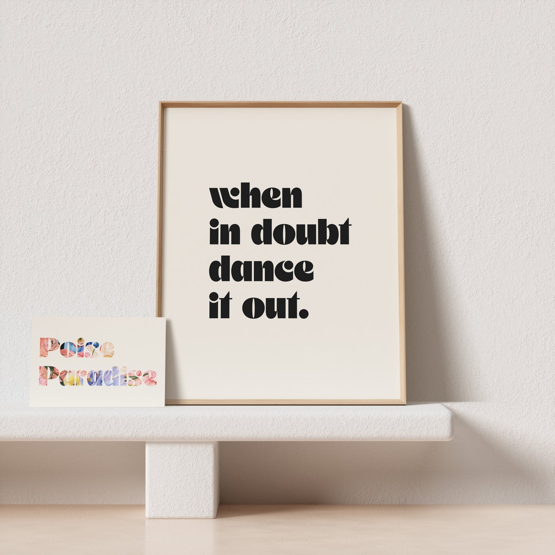 When In Doubt Dance It Out Fun Retro Typography Black Poster - Image 4