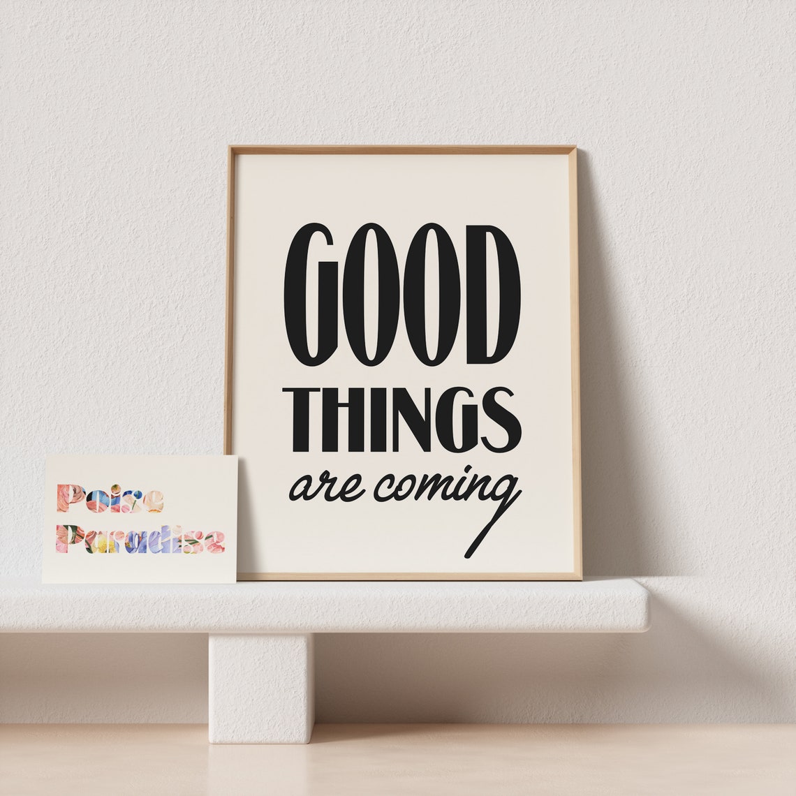 Good Things Are Coming Mixed Serif Script Optimistic Cream Poster - Image 4