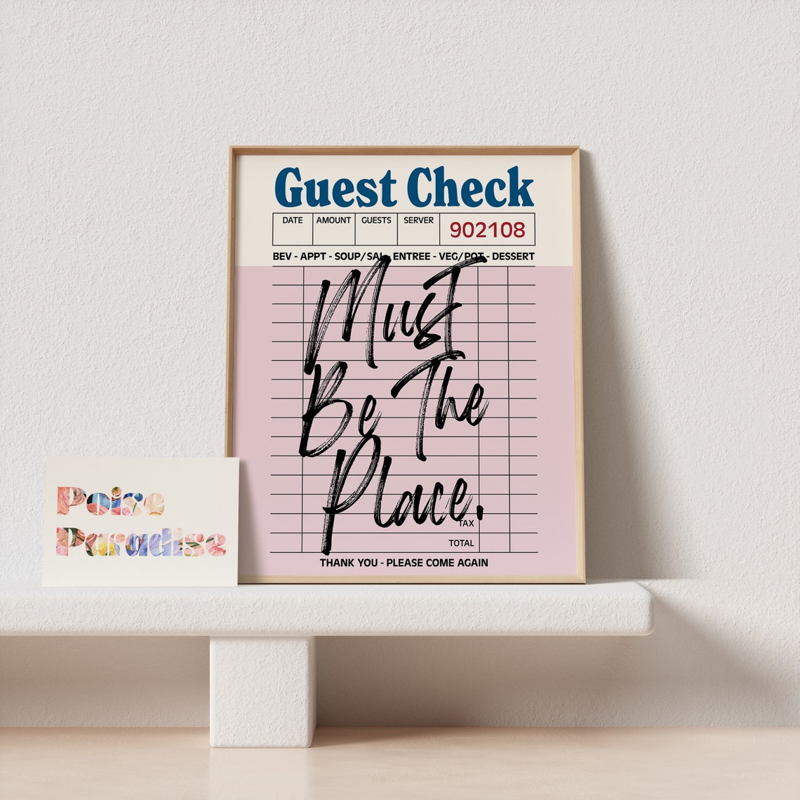 Must Be The Place Guest Check Black Script Poster For Trendy Kitchens - Image 4