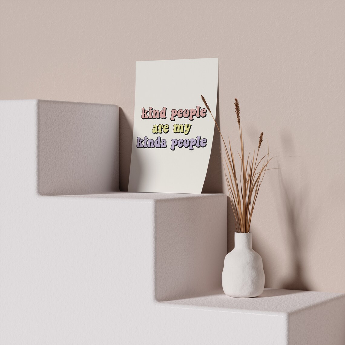 Kind People Are My Kinda People Pastel Bubble Lettering Poster - Image 2
