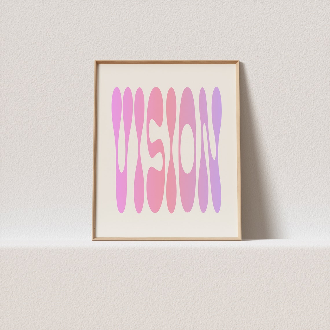 Vision Gradient Pink Wavy Retro Lettering Goal Setting Manifest Poster