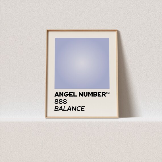 Aesthetic Poster Angel Number 888 Balance Stunning Retro Typography Pastel Gradient A Must Have For Your Gallery Wall